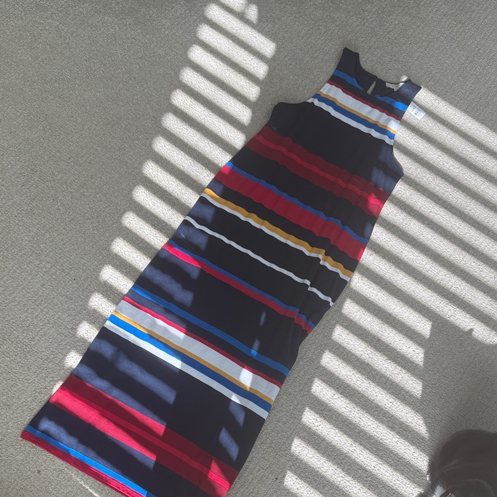 LOFT Multicolor Striped Maxi Dress